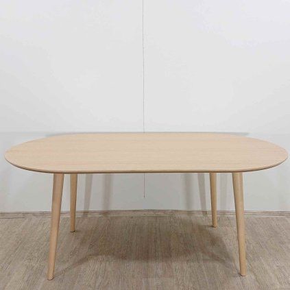 Oválný jídelní stůl s deskou v dubovém dekoru 100x180 cm Lago TemaHome