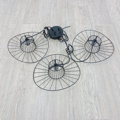 Černé závěsné svítidlo pro 3 žárovky Opviq lights Tel Hat