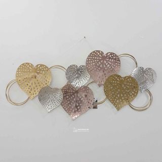 Nástěnná kovová dekorace Hearts 💞💕 91 cm Mauro Ferretti 💫