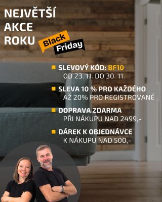 ⏳ POSLEDNÍ ŠANCE, již jen do zítřka 💥 🖤Black Friday🖤 NEJVĚTŠÍ AKCE ROKU 💥 🏷️Slevový kód BF10 🧑‍🦰Pro registrované dalších...
