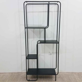 Černý kovový regál 🖤 76x180 cm Sleco Ixia