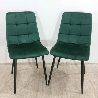 Zelené sametové 💚 jídelní židle 🪑 sada 2 ks Faffy Tomasucci