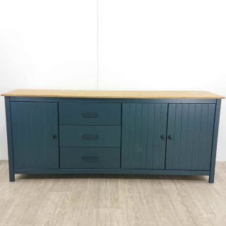 Antracitově šedá komoda 🩶🤎 z borovicového dřeva 190x80 cm Miranda Marckeric