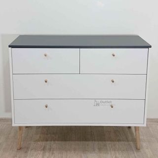 Bílo-šedá komoda 🤍🩶 99x82 cm Bodo Tvilum